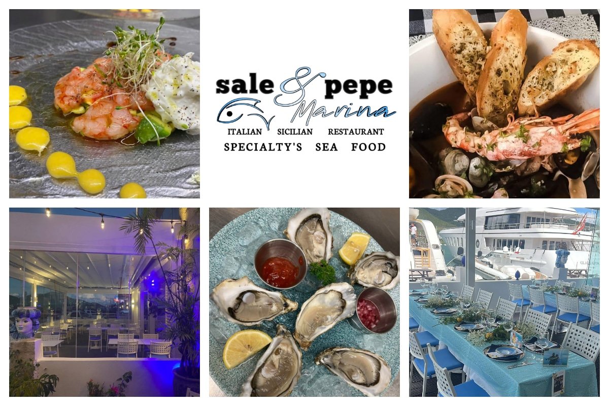 Sale & Pepe Italian Restaurante authentic Sicilian cuisine at Sale e Pepe in Simpson Bay, St. Maarten — fresh seafood, slow-cooked meats, Italian wines, and marina views.