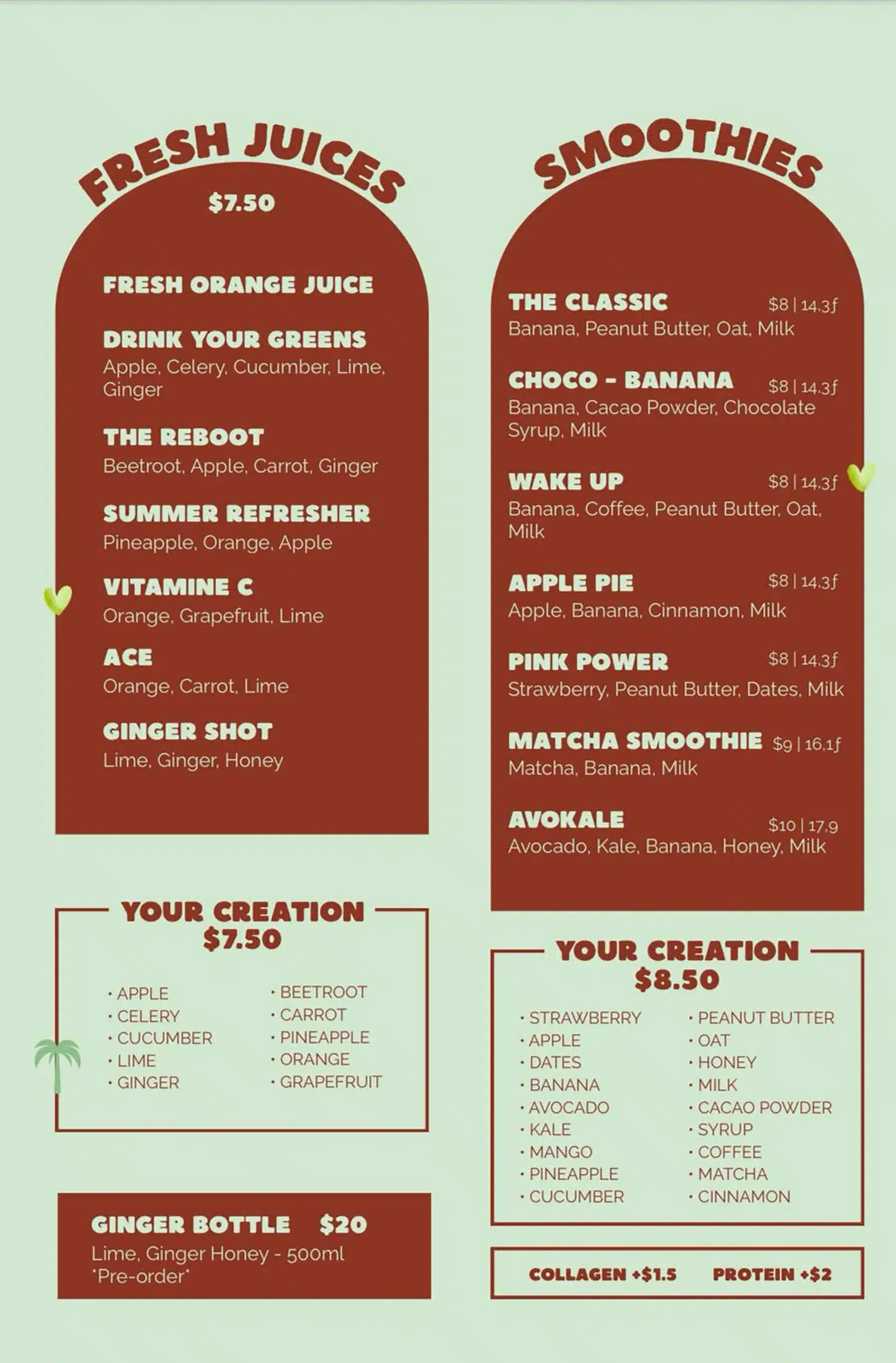 Cup of Joy - Breakfast & Lunch Cafe Menu Fresh Juices & Smoothie