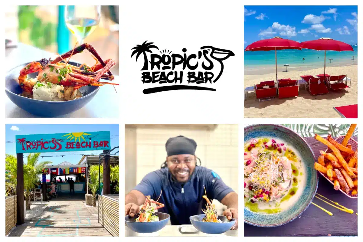 Tropic's Beach Bar in Grand Case, beautiful view and food
